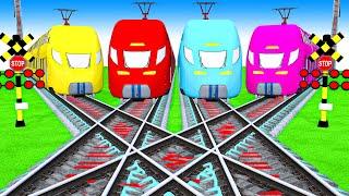 【踏切アニメ】あぶない電車 4 TRAIN THOMAS  Fumikiri 3D Railroad Crossing Animation #KeretaApi #2024