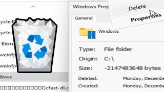 Deleting Windows 11 in Recycle Bin