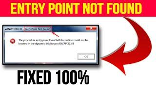 The Procedure Entry Point Not Found Dynamic Link Library Error Fixing In Windows 10 / 11