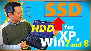 How to install HDD SSD drive on an old laptop with Win XP or Win 7 or 8  #InstallingSSD