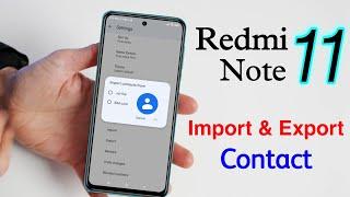 How to Import and Export Contacts in Redmi Note 11 | Redmi Note 11 me Contact Import Kaise Kare