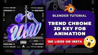  OVER 15K LIKES   3D KEYCHAIN POSTER ANIMATION LIKE GRAFIKONELU   - BLENDER TUTORIAL