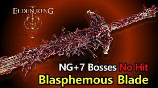 Elden Ring - Blasphemous Blade vs NG+7 bosses fight (No Hit) #eldenring #gaming