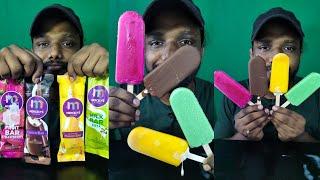 strawberry mango pista ice cream mukbang ASMR