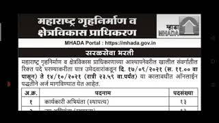 MHADA Recruitment advertisment