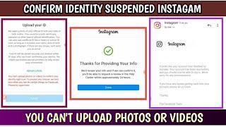 Underage Instagram Suspended Account Problem|You Cant Upload Photo Or Video To Confirm Identity 2023