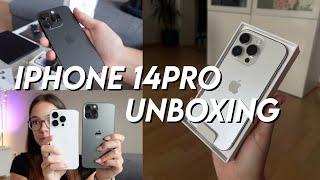 IPHONE 14 PRO UNBOXING + FIRST IMPRESSION | Hannah Theresa