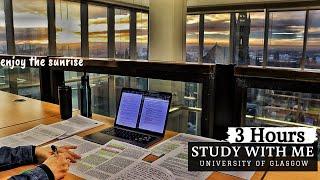 3 HOUR STUDY WITH ME at the LIBRARY |University of Glasgow |Background noise, 10-min break, No Music