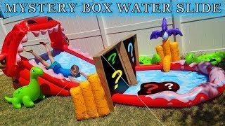 Don't Slide through the Wrong Mystery Box Challenge!!! Slip and Slide Water Slide!