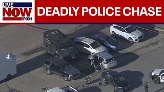 Deadly police chase in Dallas: Driver crashes stolen car, shoots at officers | LiveNOW from FOX