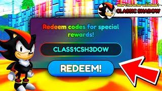 Trying Secret Codes in Sonic Speed Simulator.. Free Classic Shadow?! (Roblox)