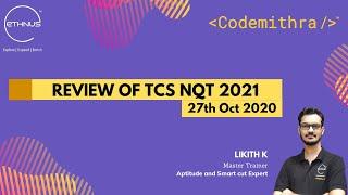 Review of TCS NQT 2021 | 27-Oct-2020