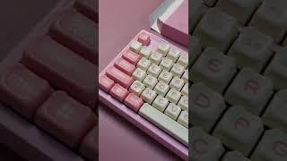 Updating my keycaps to Sakura bear double shot  #cutestuff #keycaps #shorts #sakura #pink #cute