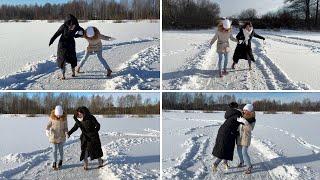 High Heels on Frozen Lake, Stilettos on Ice, Lorenzi on Ice, Slippery Stiletto High Heels (# 1528)