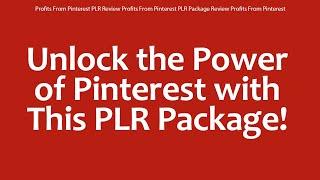 Profits From Pinterest PLR Review Profits From Pinterest PLR Package Review Profits From Pinterest