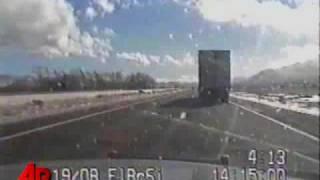 Raw Video: Semi-Truck Tips Over