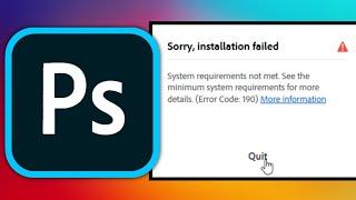 How To Solve Photoshop CC 2019 Installation Error Code 190 || Latest Tutorial 2021 || All Tech 360
