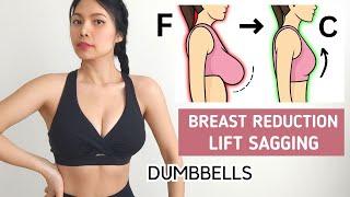INTENSE workout to reduce HEAVY breasts quick, lose fat, lift & firm up skin with dumbbells