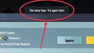 How To Fix To many taps. Try again later Problem Solve in  BATTLEGROUNDS MOBILE INDIA