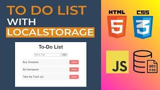 To Do List with LocalStorage (Save To Do's in Browser!) | JavaScript Beginner Project