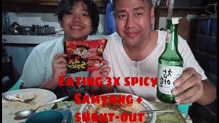 EATING 3X SPICY SAMYANG + SHOUT-OUT part 1