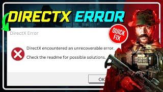 Fix Modern Warfare 3 DirectX Error || DirectX Encountered An Unrecoverable Error!