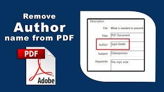 How to remove author name from pdf using Adobe Acrobat Pro DC