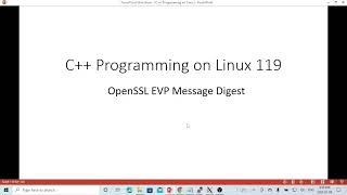 C++ Programming on Linux - OpenSSL EVP Message Digest