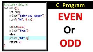 C Program to check number is Even or Odd in Hindi | If Else statement example in Urdu