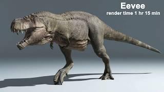 Blender 2.8 T Rex Walk Run EeveeCycles