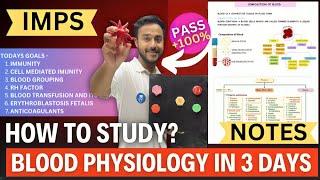 how to study blood physiology in 3 days | blood physiology note and  important topics