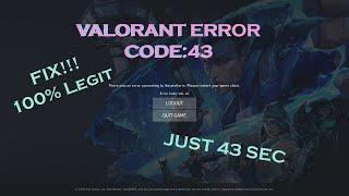 EASY FIX VALORANT ERROR CODE:43 "There Was An Error Connecting To The Platform" |  PHILIPPINES