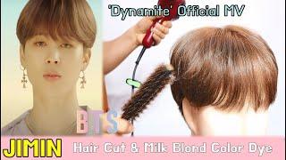 BTS JIMIN 'Dynamite' Hair Cut & Blonde Color Dye & Blow dry