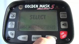 Golden Mask 5 Metal Detector Menu Tutorial (Instructional)