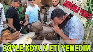 BACANAK CILDIRDI!RULET YEMEĞİ!! DERİSİ İLE KOYUN YEDİK! BÜYÜK TOPLANTI MEVLÜT