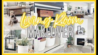 LIVING ROOM MAKEOVER! | MODERN FARMHOUSE DECORATE WITH ME 2022