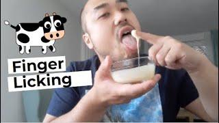 ASMR Condensed Milk  + Finger Licking & Licking Out Of A Bowl 