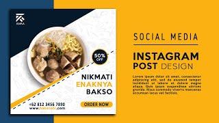 Tutorial Desain Iklan Produk Makanan INSTAGRAM POST | Photoshop