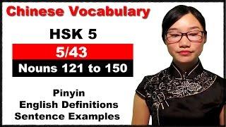 HSK 5 Course - Complete Chinese Vocabulary Course - HSK 5 Full Course / Nouns 121 to 150 (5/43)