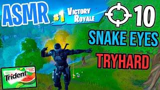 ASMR Gaming  Fortnite Snake Eyes Tryhard! Relaxing Gum Chewing  Controller Sounds + Whispering 