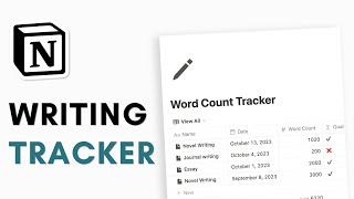 EASY writing tracker in Notion (beginner tutorial + free template)