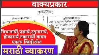 वाक्यांचे प्रकार ट्रिक्स | विधानार्थी वाक्य | उदगरार्थी वाक्य | Marathi grammar #marathivyakran