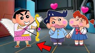 Cupid Shinchan Turn Kazama And Nene Into Lovers In Super Sus  | Shinchan Among Us 3D | Funny Game 