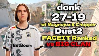 donk 27 Kills w/Magnojez,w0nderful & Chopper (Dust2) FACEIT Ranked July 12, 2024 | CS2 POV