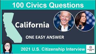 [California #2] 100 civics questions and answers for the US citizenship interview 2021 California