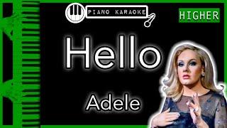 Hello (HIGHER +3) - Adele - Piano Karaoke Instrumental