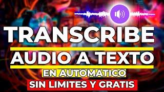 Transcribir audio a texto GRATIS Y SIN LIMITE 2024 -2025 | Convertir de audio a texto 2026