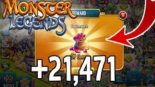 Monster Legends How To get 21,471 Gems  - Tricks - Xandrite Spellbound King atum