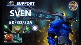 Sven Hard Support | 7.36c | Pos 5 Sven HEAVY PLATE Facet | Dota 2 Immortal Gameplay