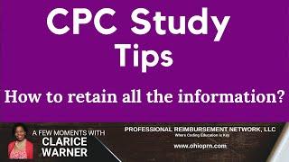 CPC Exam Study Tips | Retention of Codes and Information